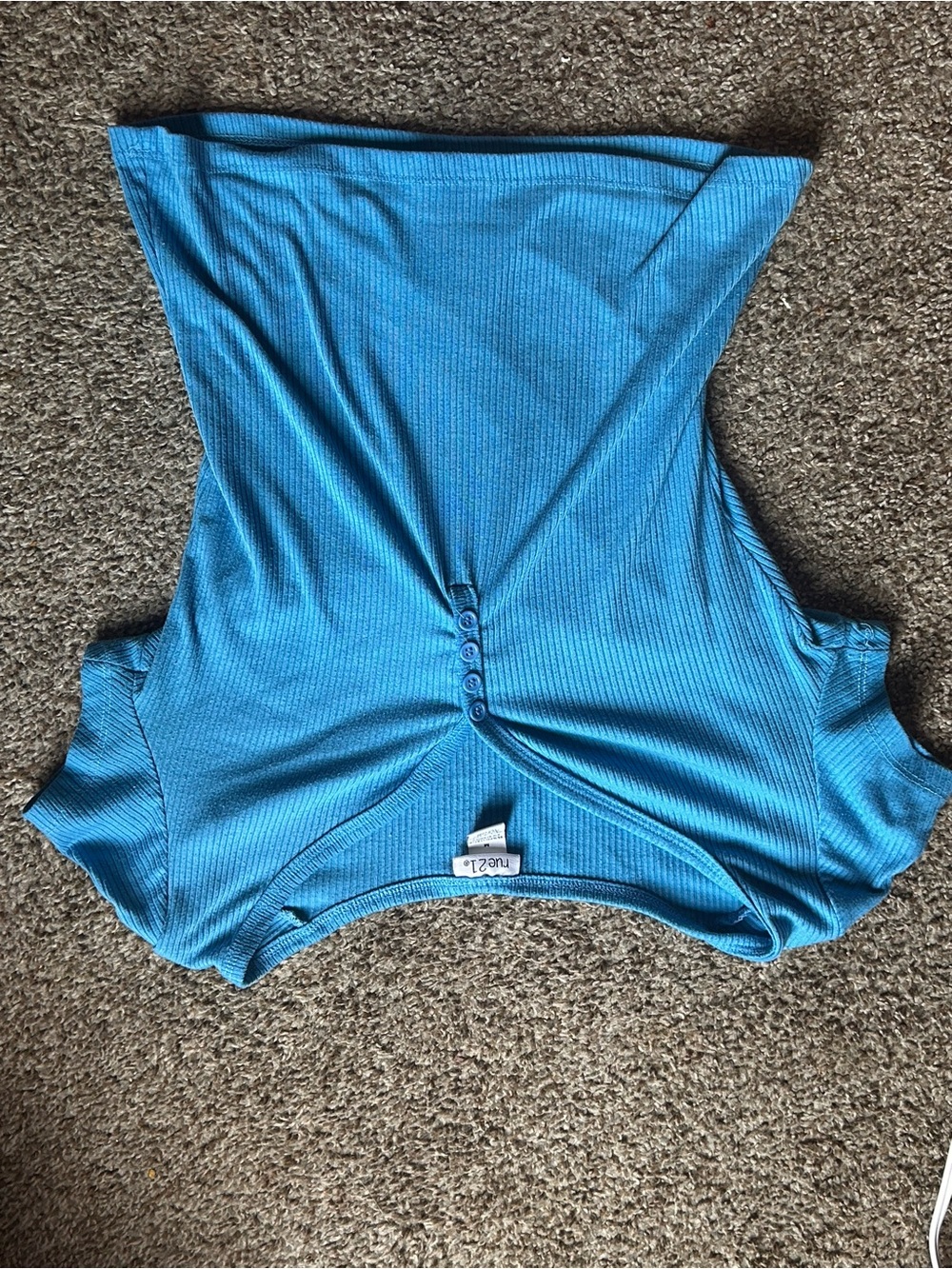 Rue21 Turquoise Ribbed Swim Coverup with Front Buttons